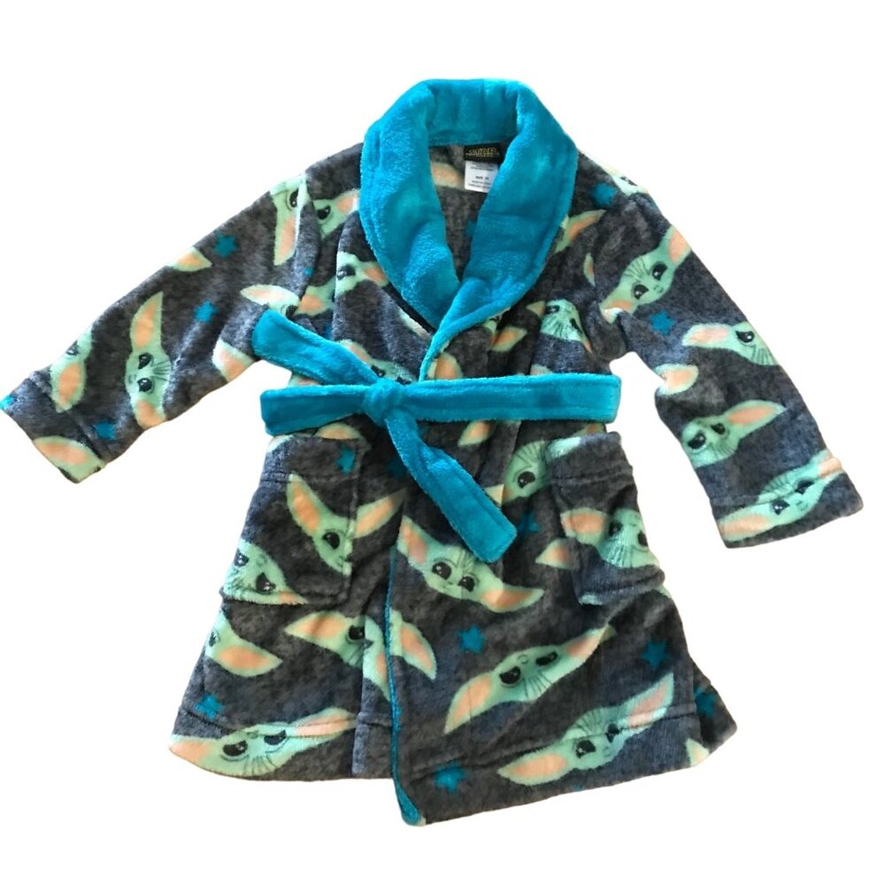 Star Wars Baby Yoda Fleece Robe For Toddlers Size 2T Sleepwear
